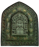 Bhumisparsha Buddha - Brass Wall Plaque 9"