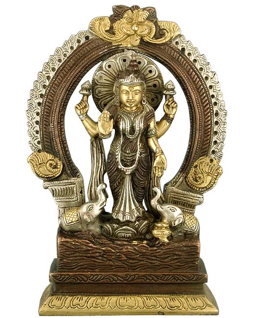 Goddess Gaja Lakshmi - Brass Statue
