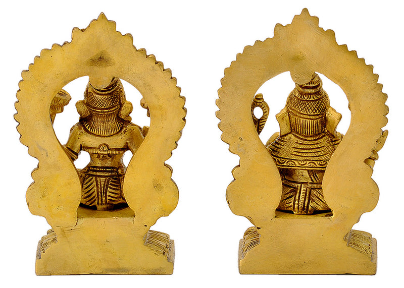 Pair of Lakshmi Ganesh Sitting on Throne