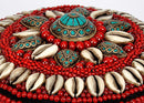 Cowrie Shell Box with Red Beads