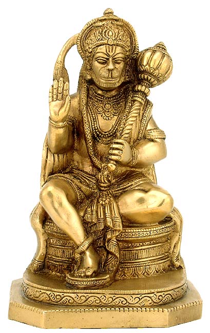 Lord Sankat Mochan Hanuman - Brass Sculpture