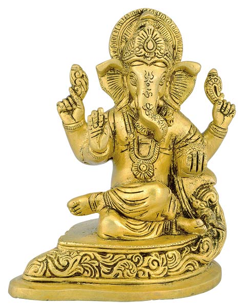 Blessing Ganesha - Brass Statue