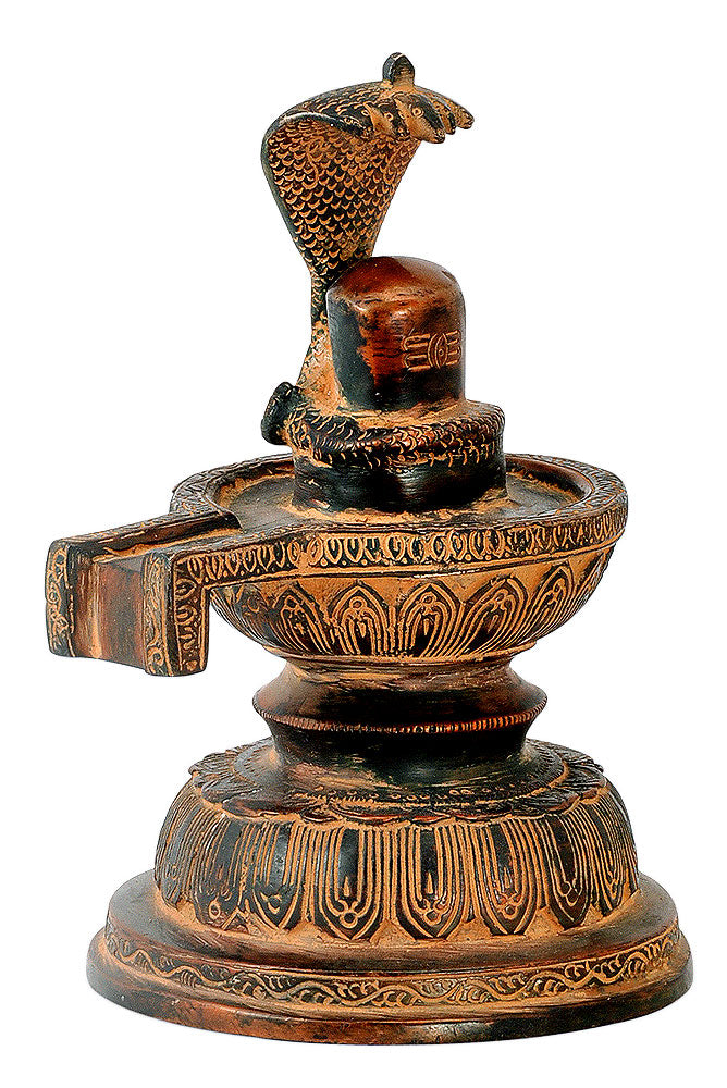 Antiquated Brass Shivling in Old Copper Finish