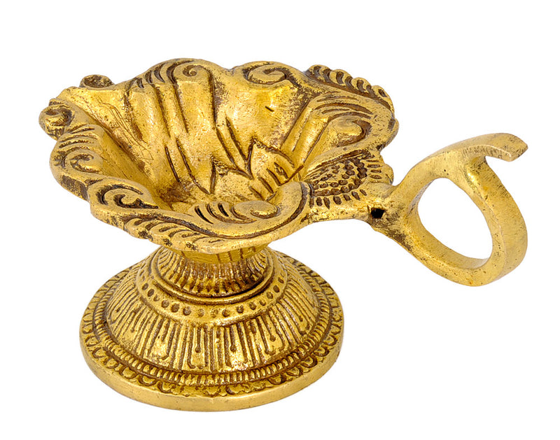 Ornate Brass Diya Lamp