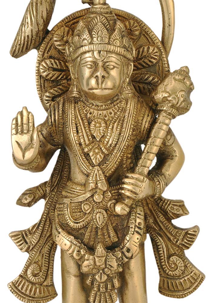 Abhaya Mudra Hanuman Statue 9"
