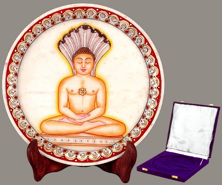 Lord Parshvanatha - Jain Deity Marble Painting