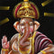 "Seated Lord Vinayaka" Velvet Painting