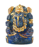 Beautiful Lord Ganesha - Painted Lapis Statue 2"