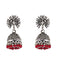 Peacock Beautiful Indian Style Jhumki Earrings Red