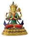 Chenrezig Lokeshvara Brass Statue with Inlay 13.75"