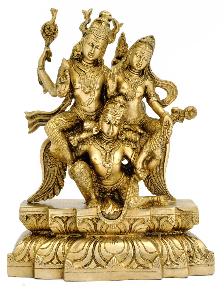 Sri Lakshmi Narayan Seated on Garuda