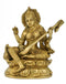 Gentle Goddess Saraswati - Brass Figure 9"