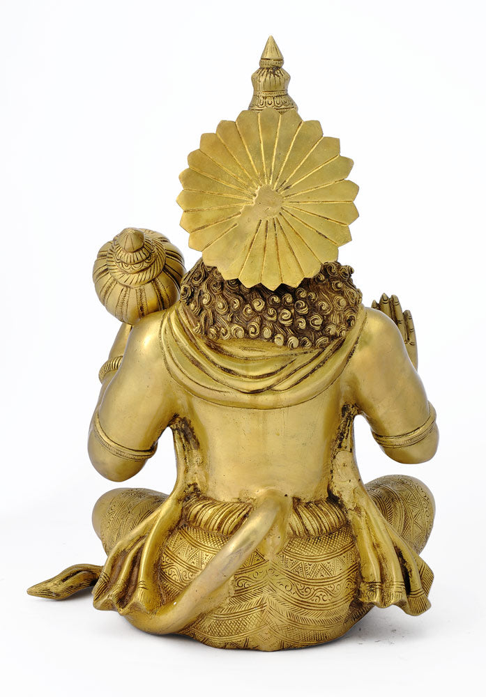 Lord Hanuman Blessing Figure Holding Mace 16.75"