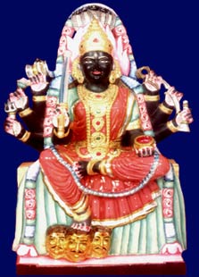 Kurumari Amman Mata - Black Marble Statue