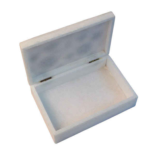 Marble Inlay Jewelry Box with Floral Design