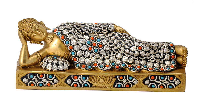 Parinirvana Buddha Brass Statue