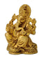 Sitting Lord Vinayaka Gold Finish Brass Statue