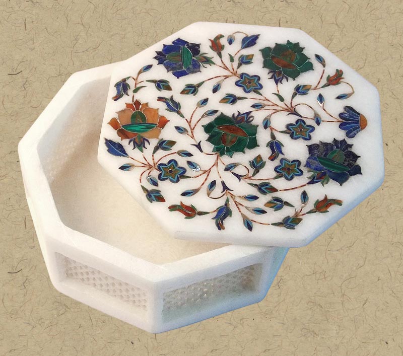 Octagonal Marble Decorative Box