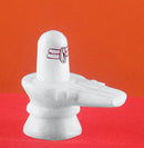 Pure White Stone Shivaling for Puja