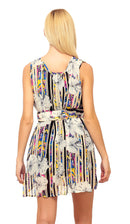 Blue Stripe Floral Summer Dress