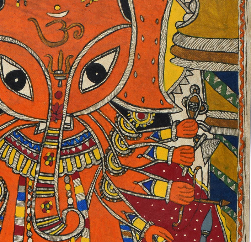 Baby Ganesha - Madhubani Handmade Painting