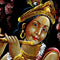 Eternal Musician Lord Krishna - Large Velvet Painting 34"