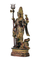 Antiquated God Ardhanarishwara Brass Figurine