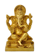 God Ganpati Ji Golden Finish Brass Statue
