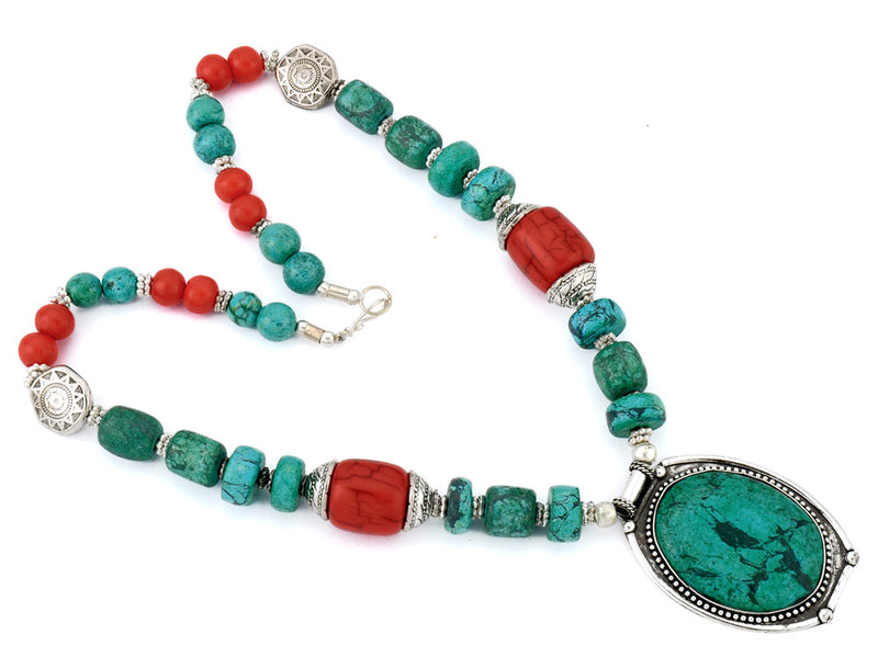'Caribbean' Reconstituted Turquoise Necklace