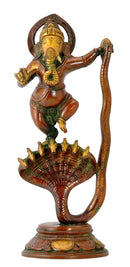 Lord Ganesha The Remover Obstacles - Brass Statuette 11.50"