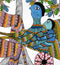 Father and Child Ride a Bullock Cart - Gond Painting