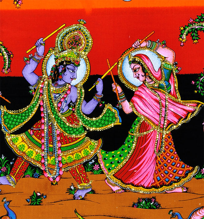 Lord Krishan Playing Dandiya with Radha