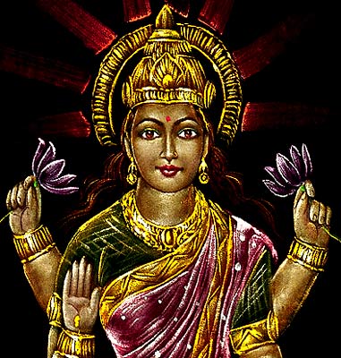 Sri Lakshmi Devi - Velvet Painting