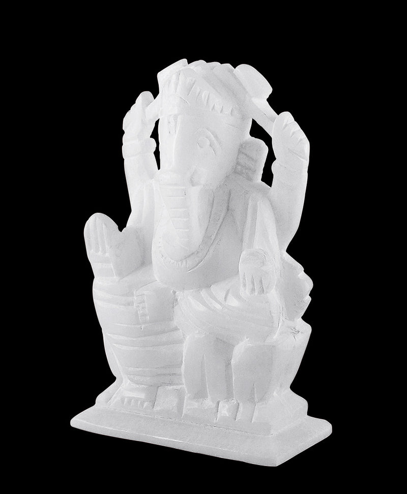 Blessing Lord Ganesha Soft Stone Statue