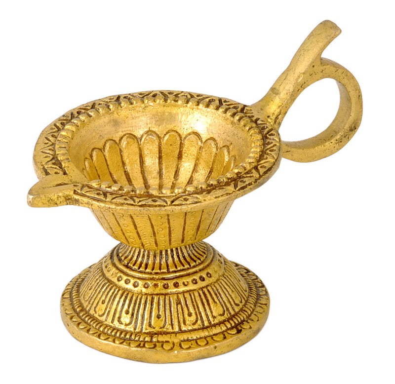 Brass Puja Diya with Handle