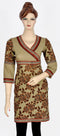 Flower Print Khaki Kurti