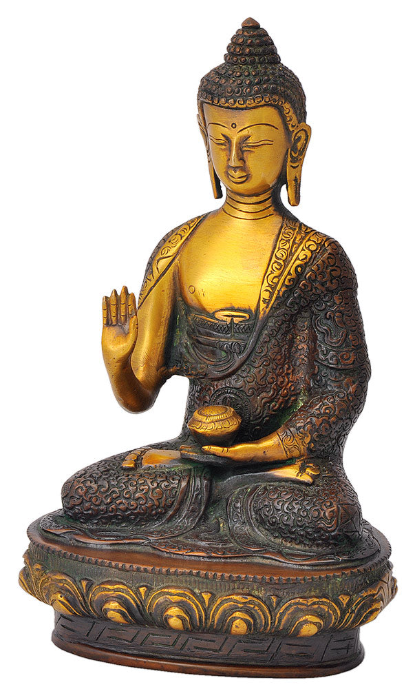 Blessing Buddha Brass Sculpture