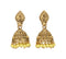 Shining Golden Jhumki with Pastel Yellow Beads