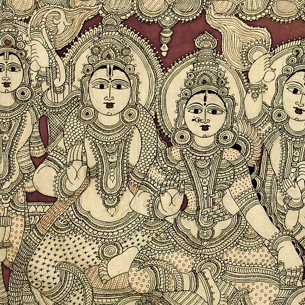 Shri Ram Darbar - Cotton Kalamkari Painting 87"