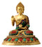 Blessing Buddha Statue with Multi Colored Stone Work