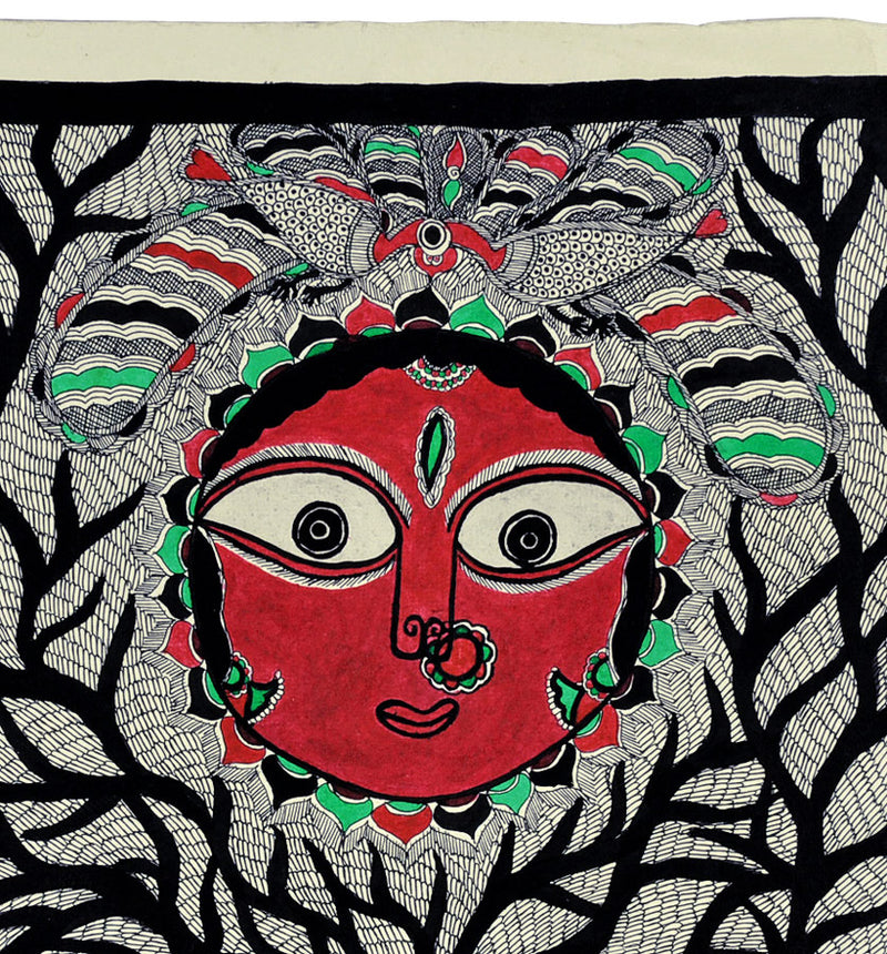 The Mother Nature - Madhubani Painting on Handmade Paper