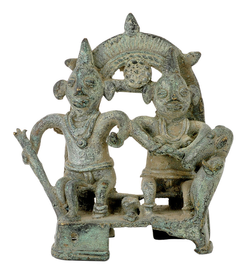 Antique Finish Folkart Statue of Lord Shiva Parvati
