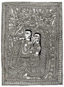 'Sri Radha Madhav' Madhubani Folk Drawing