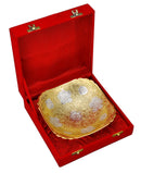 Floral Engraved Silver Plated Bowl in Velvet Box
