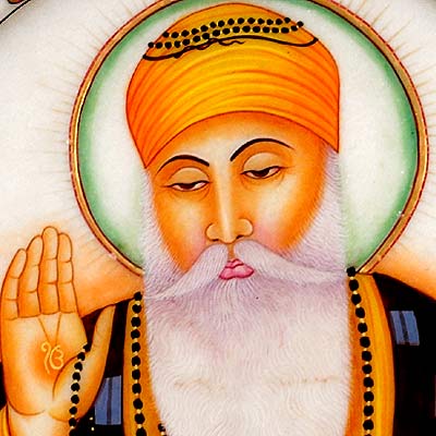 Sri Guru Nanak Dev - Hand Painted Marble Saucer
