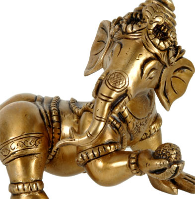 Laddoo Ganesh - Brass Statue