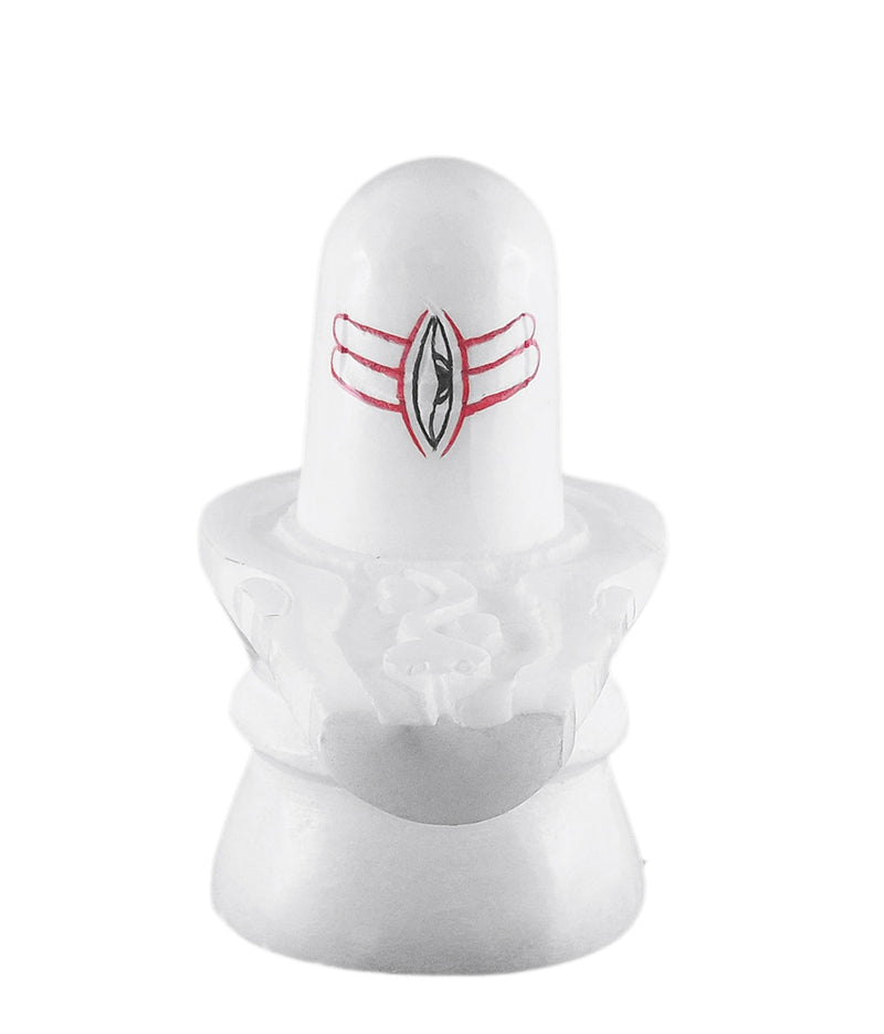 Shiva Lingam Craved in Super White Alabaster Stone
