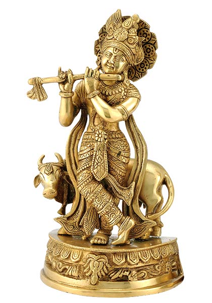 Lord Gau Gopala Krishna - Brass Statue