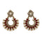 Pearl and Red Stone Dangling Earrings for Women