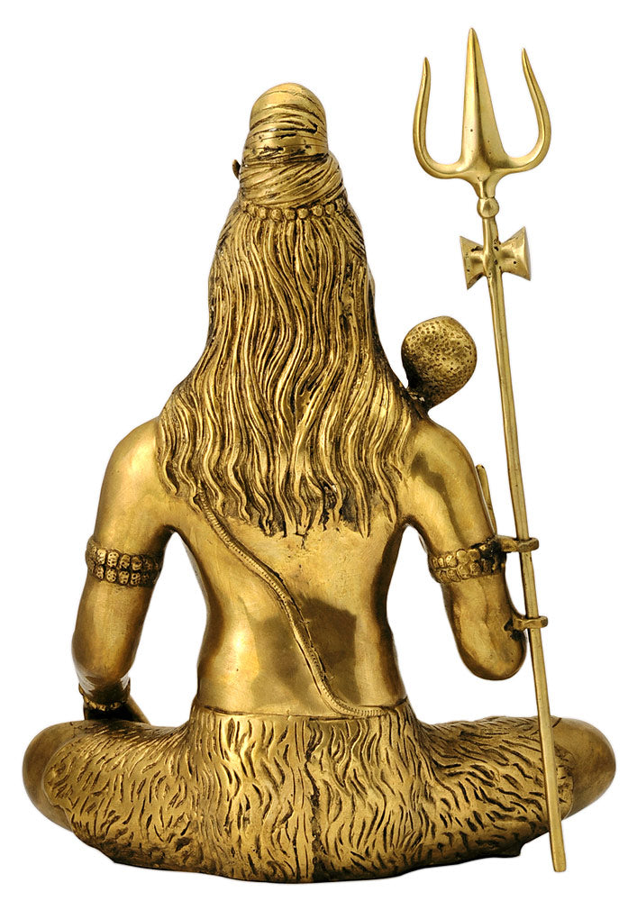 Sitting Lord Shiva Mahadeva Brass 19.25" Statue